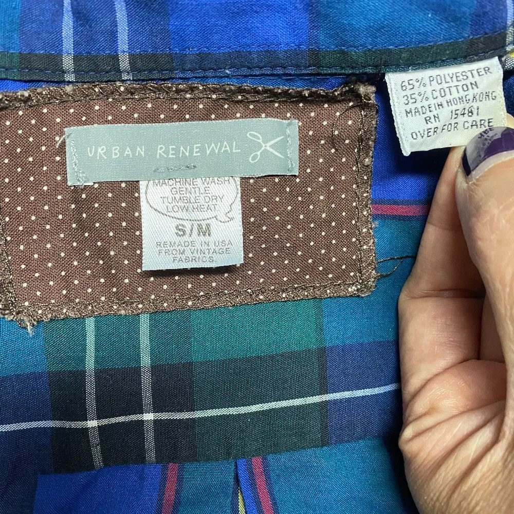 Urban Renewal Plaid Ruffle Top - Size S/M - Picture 5 of 7